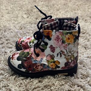 MIA Floral Kids Boots with Black Soles